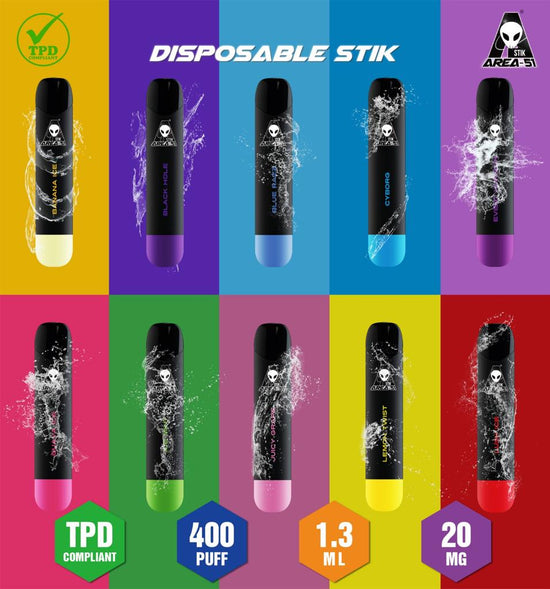Area 51 400 Puffs 20mg Disposable Stik Vape Pod Kit